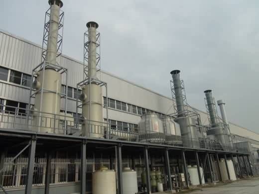 Sistema de tratamiento de residuos de gas acido y alcalino con cromo