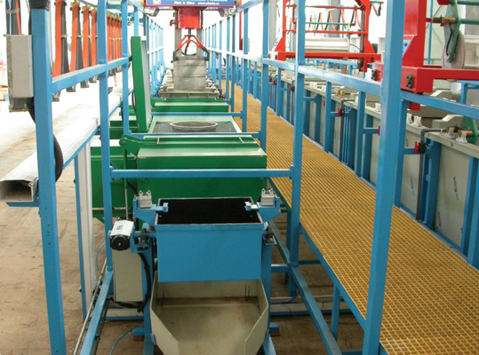 De sequía y descargando la línea de galjanoplastia del barril automática